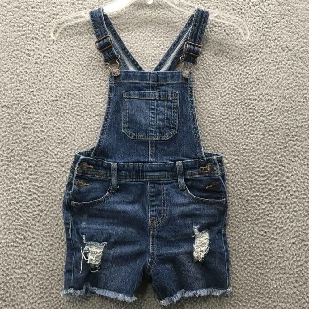 Cat & Jack Toddler Stretch Shortall Distressed Raw Hem Size S (6/6X)